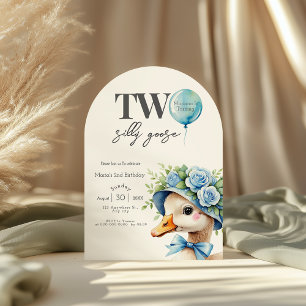 Two Silly Goose Boy 2nd Birthday Invitation