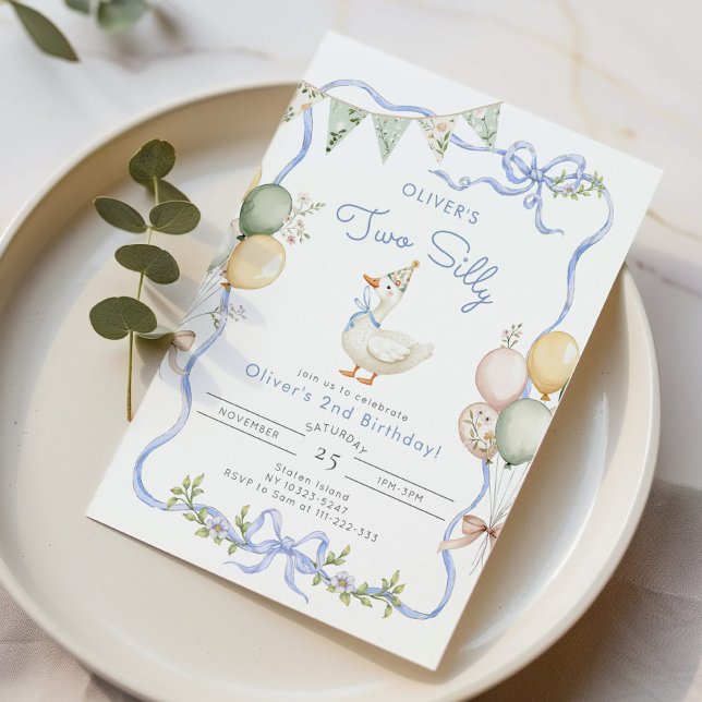 Two Silly Goose Boy 2nd Birthday Invitation (Creator Uploaded)