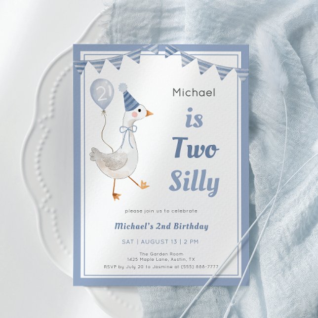 Two Silly Goose Boy 2nd Birthday Party Invitation (Creator Uploaded)