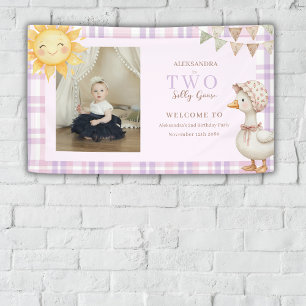 Two Silly Goose Girl 2nd Birthday Photo Welcome  Banner