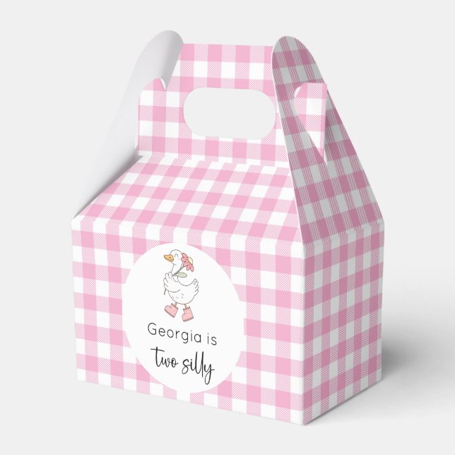 Two Silly Goose Pink 2nd Birthday Favour Box (Front Side)