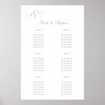 Two Silver Hearts Intertwined Seating Plan