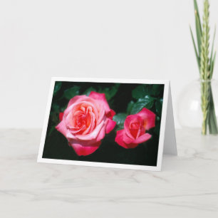 Two Silver Jubilee rose flowers Holiday Card