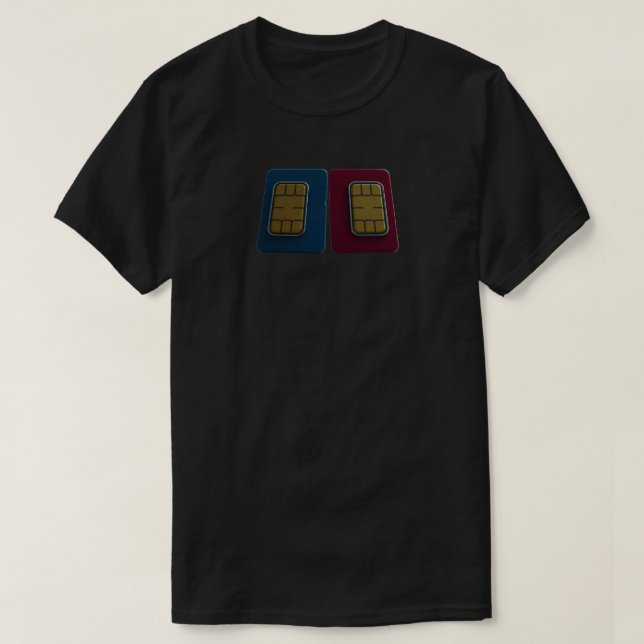 Two Sim Cards T-Shirt (Design Front)
