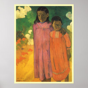 Two Sisters by Paul Gauguin, Vintage Impressionism Poster
