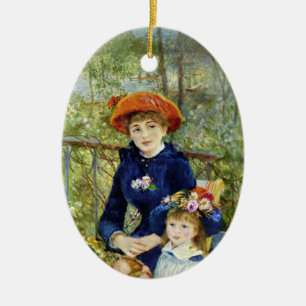 Two Sisters (On the Terrace) By Pierre Renoir Ceramic Ornament