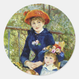 Two Sisters (On the Terrace) By Pierre Renoir Classic Round Sticker
