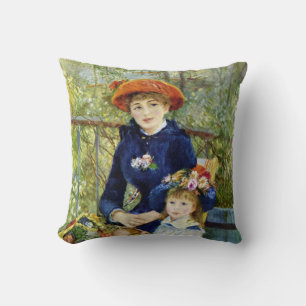 Two Sisters (On the Terrace) By Pierre Renoir Cushion