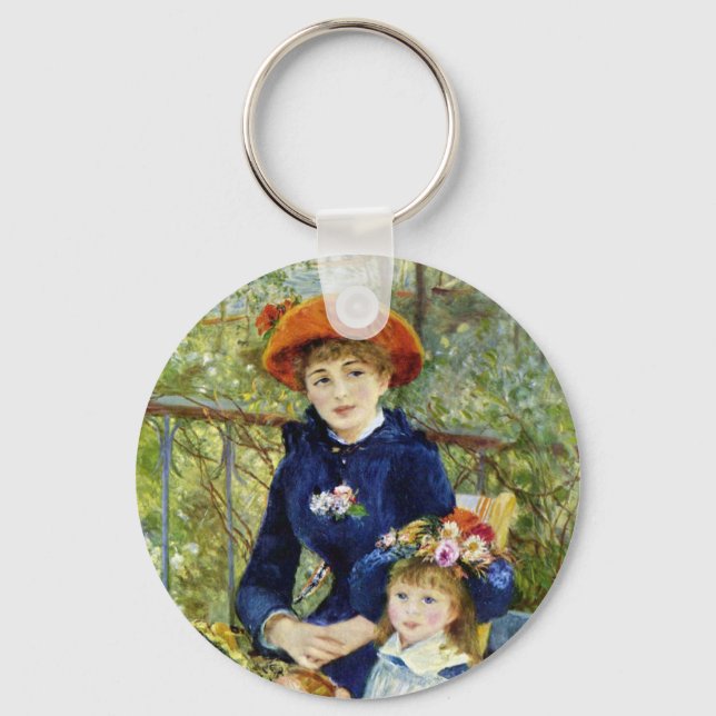 Two Sisters (On the Terrace) By Pierre Renoir Key Ring (Front)