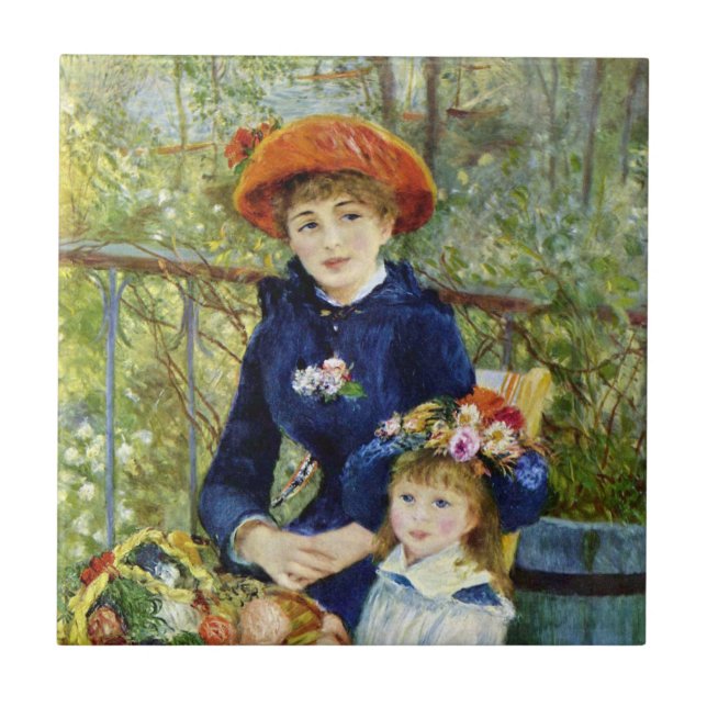Two Sisters (On the Terrace) By Pierre Renoir Tile (Front)