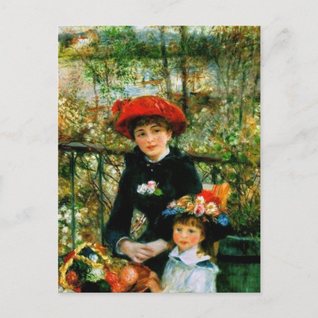 Two Sisters On the Terrace by Renoir Postcard (Front)
