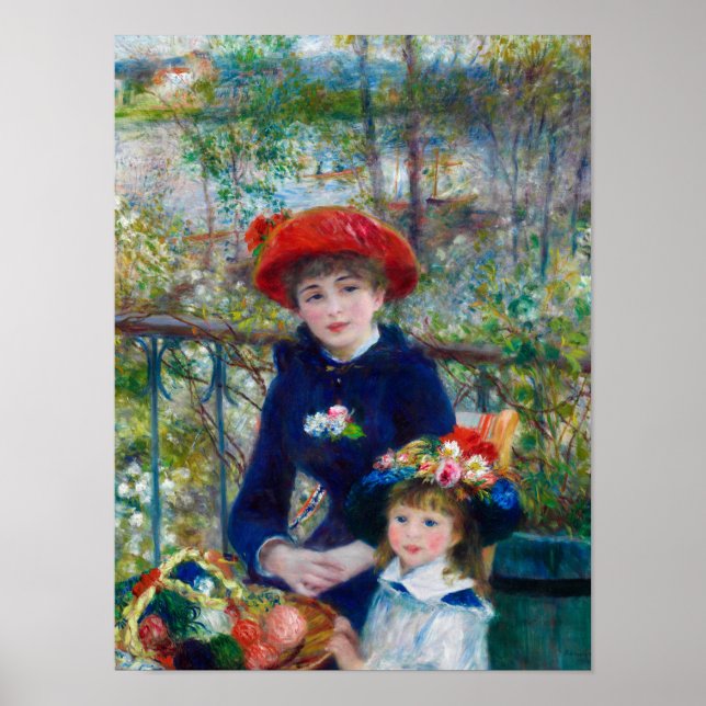 Two Sisters, On the Terrace by Renoir Poster (Front)