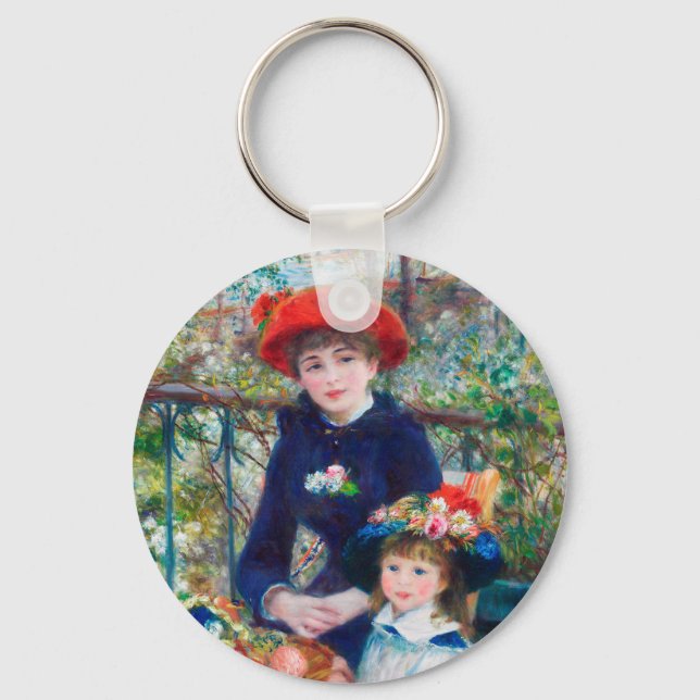 Two Sisters (On the Terrace) Pierre Auguste Renoir Key Ring (Front)