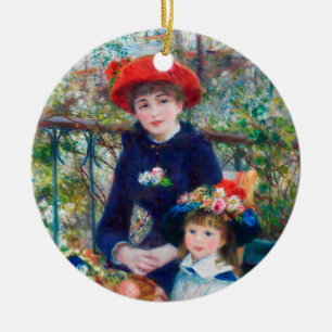 Two Sisters - Renoir Impressionist Painting 1881 Ceramic Ornament