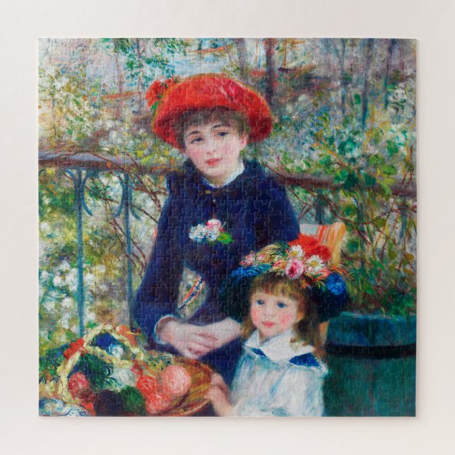 Two Sisters - Renoir Impressionist Painting 1881 Jigsaw Puzzle (Vertical)