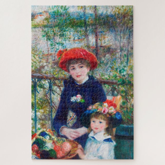 Two Sisters - Renoir Impressionist Painting 1881 Jigsaw Puzzle (Vertical)
