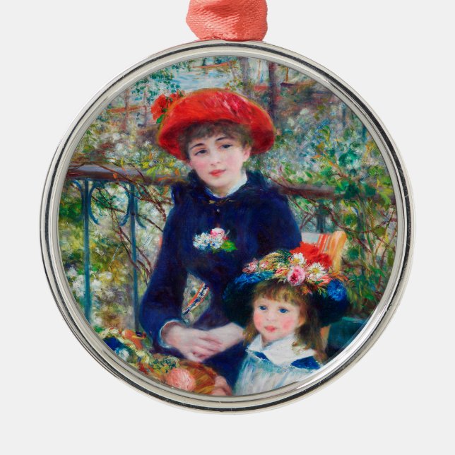 Two Sisters - Renoir Impressionist Painting 1881 Metal Ornament (Front)
