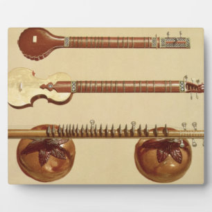 Two sitars and a rudra vina, Indian, from 'Musical Plaque