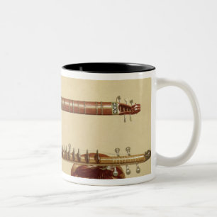Two sitars and a rudra vina, Indian, from 'Musical Two-Tone Coffee Mug
