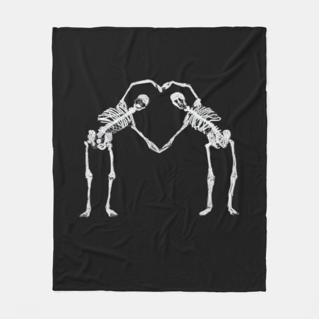 Two Skeleton Hearts Hands Classic Fleece Blanket (Front)