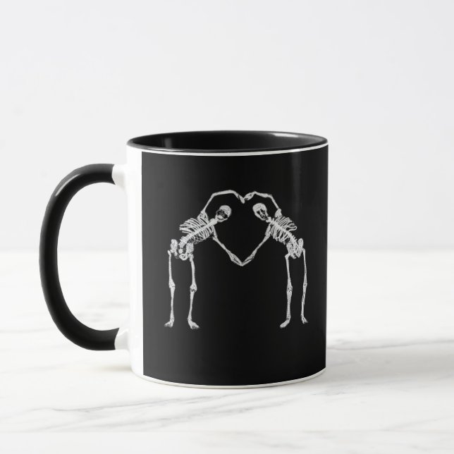Two Skeleton Hearts Hands Classic Mug (Left)