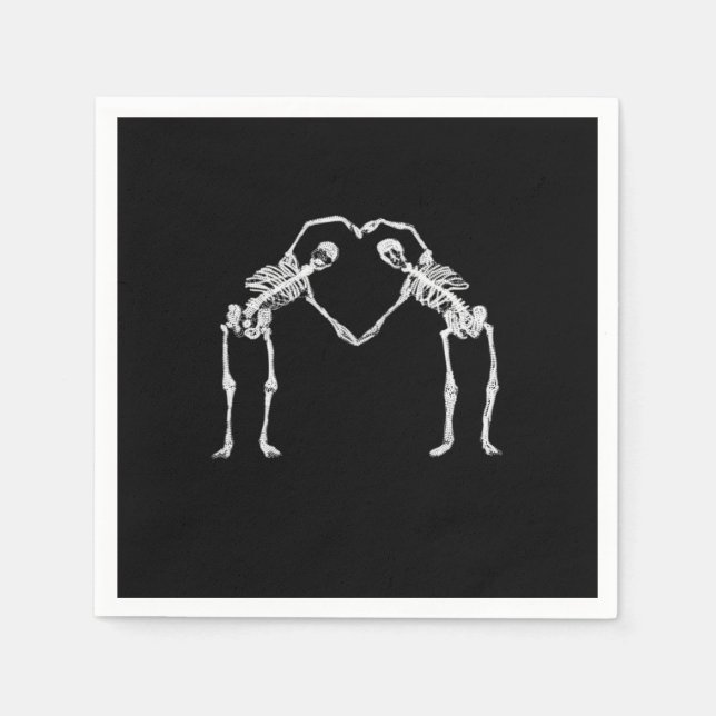 Two Skeleton Hearts Hands Classic Napkin (Front)