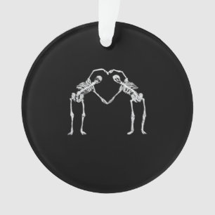 Two Skeleton Hearts Hands Classic Ornament
