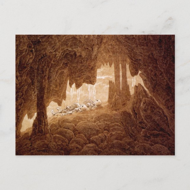 Two Skeletons in a Cave postcard (Front)