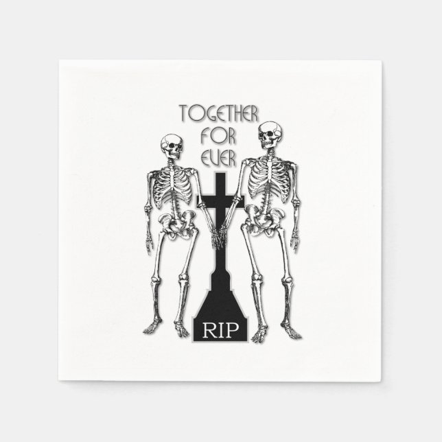 Two skeletons in love napkin (Front)