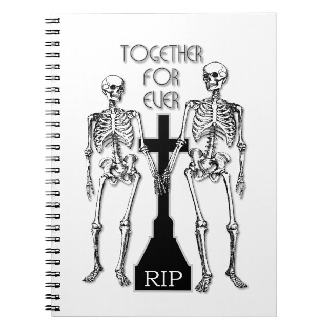 Two skeletons in love notebook (Front)
