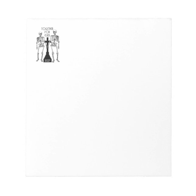 Two skeletons in love notepad (Front)