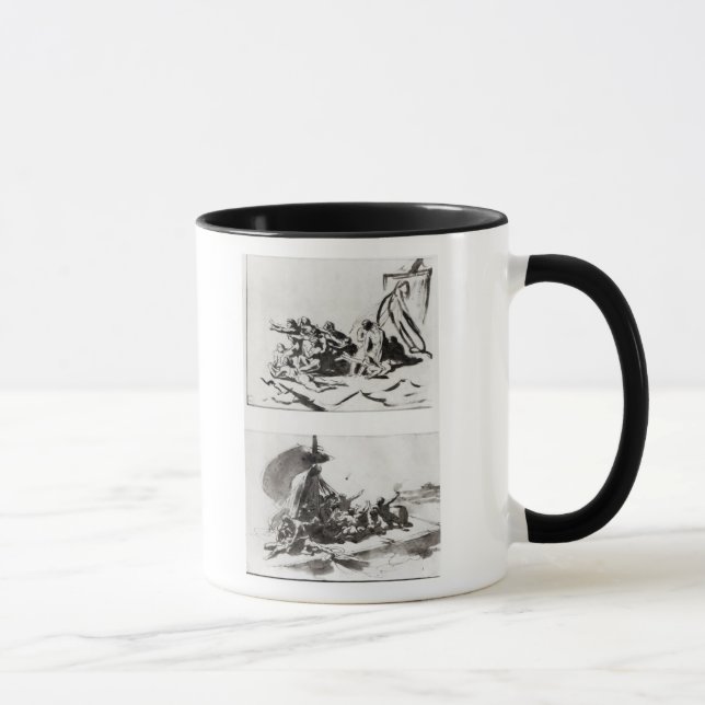 Two sketches for The Raft of the Medusa, c.1819 Mug (Right)