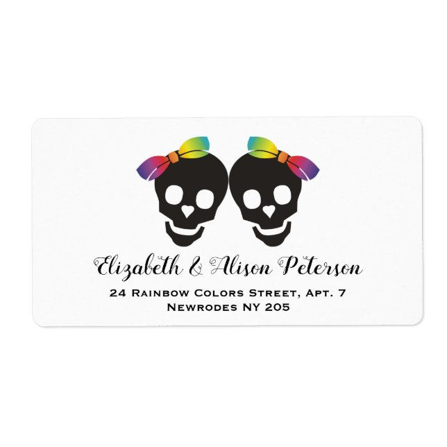 Two skull brides rainbow colours lesbian wedding (Front)