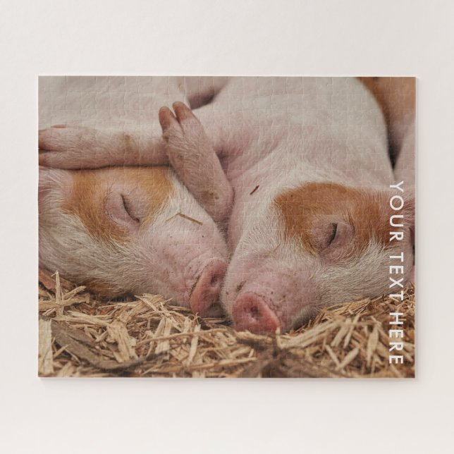 Two Sleeping Pigs Photo Jigsaw Puzzle (Horizontal)