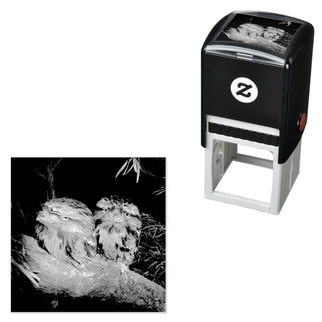 Two Sleepy Frogmouth Owls,  Self-inking Stamp (In Situ)