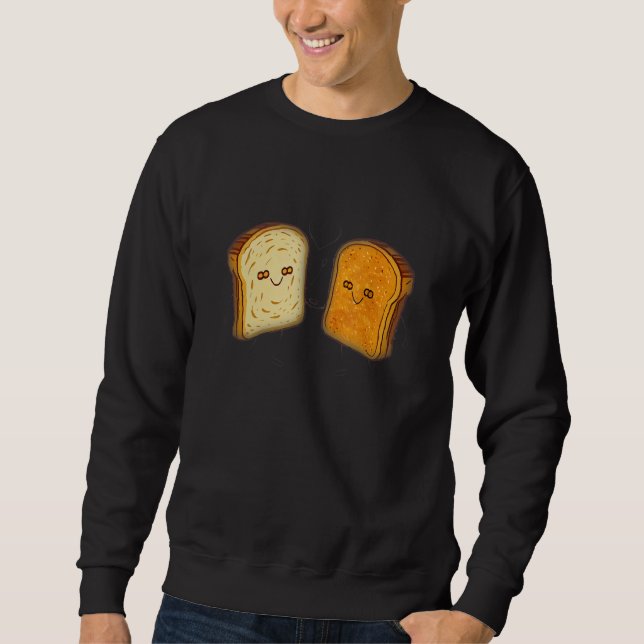 Two Slices Of Toast Holding Hands Sweatshirt (Front)