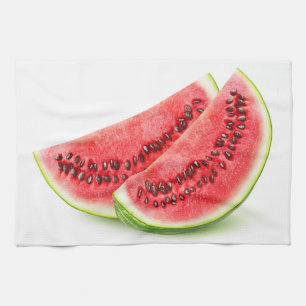 Two slices of watermelon tea towel