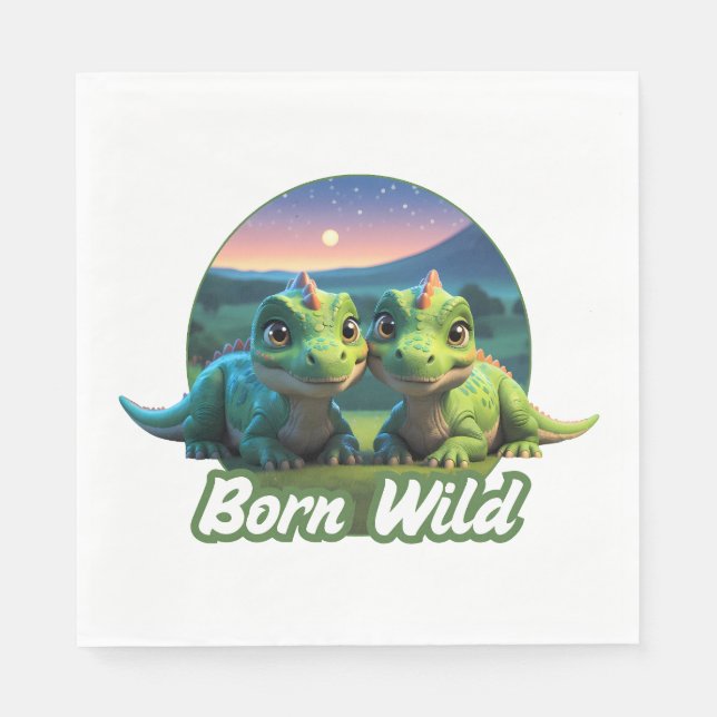 Two small diners - Born Wild Napkin (Front)