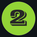 Two Small Round Green Number Stickers by Janz<br><div class="desc">Sticker Designs by Janz © 2008-2017 Jan Fitzgerald. All rights reserved. Graphic Design,  Artwork,  & Photography by Jan & Michael Fitzgerald.</div>
