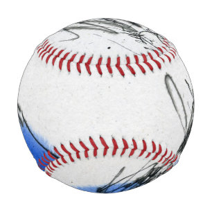 Two small titmouses pecking grain. Calligraphy Baseball