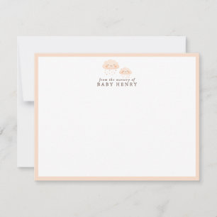 Two Smiling Clouds Nursery Note Card
