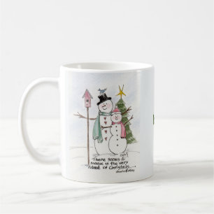 Two Snow People Watercolor Magic Winter Scene  Coffee Mug