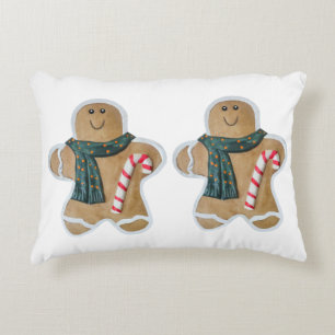 Two snowman biscuits decorative cushion