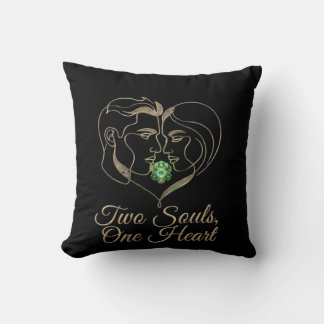 Two Souls, One Heart – Elegant Romantic Line Art Cushion