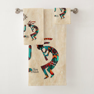 Two Southwest Kokopelli  Bath Towel Set