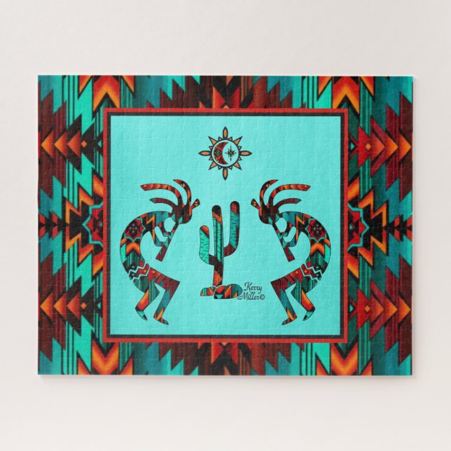 Two Southwest Kokopelli Jigsaw Puzzle (Horizontal)