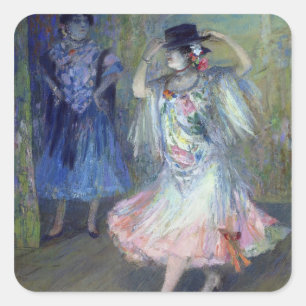 Two Spanish Dancers, 1852 Square Sticker