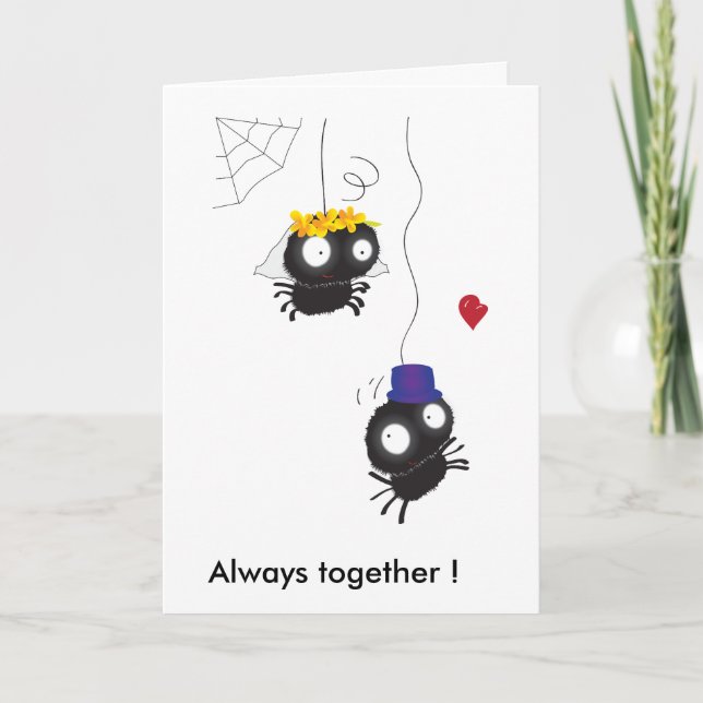 two spiders wedding, Always together ! Card (Front)