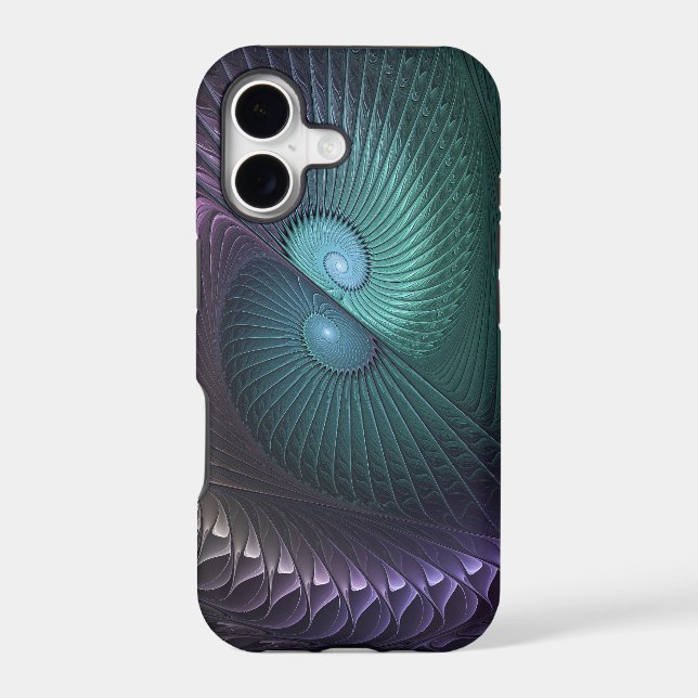 Two Spirals Colourful Modern Abstract Fractal Art (Back)