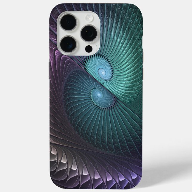 Two Spirals Colourful Modern Abstract Fractal Art Case-Mate iPhone Case (Back)
